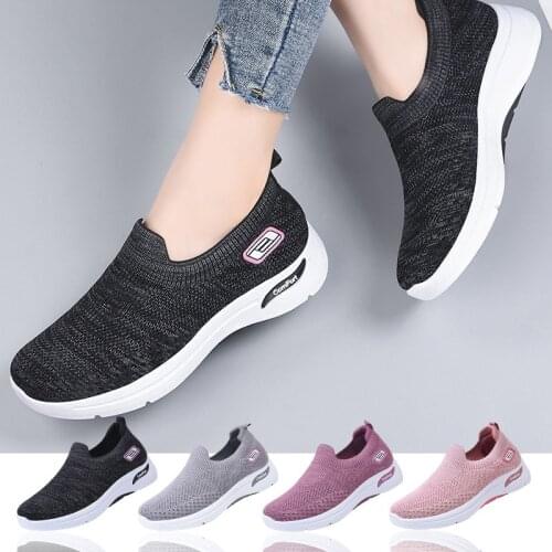 Women Running Shoes Non-slip Breathable Woman Sports Shoes Female Slip-on Mesh Soft Footwear Outdoor Sneakers Flats Shoes