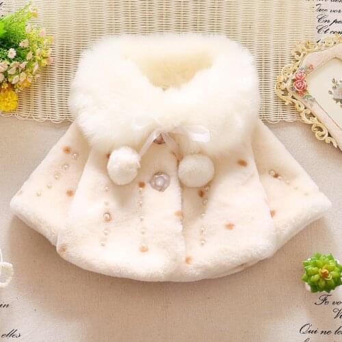 Winter girls coat 2018 fake fur baby cloak newborn baby girls jacket princess baby clothing for girl solid infant outfits girl