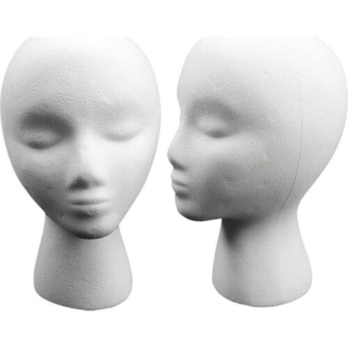 Female Styrofoam Foam Mannequin Manikin Head Styling Sunglasses Eyeglass Wig Stand Rack Hat Display Holder DIY Shooting Props