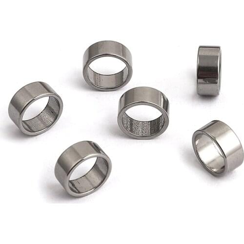 10Pcs/Lot Stainless Steel Tube Spacer Beads Charms Slider Hole Beads For Jewelry Making DIY Leather Bracelet Necklace Findings