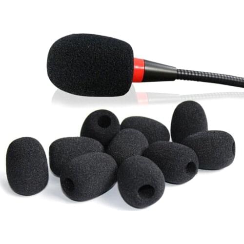 10pcs Headset Replacement Cover Gooseneck Sponge Foam Microphone Windscreen 77HA