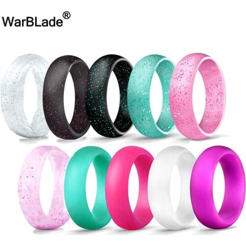 10pcs/set 4-10 Size Food Grade FDA Silicone Finger Ring 5.7mm Hypoallergenic Crossfit Flexible Rubber Rings For Women Wedding