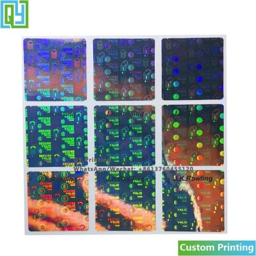 10000pcs 30x30mm Free Shipping Personalized Silver Hologram Sticker 3D Laserable Foil Stickers Serial Number Label