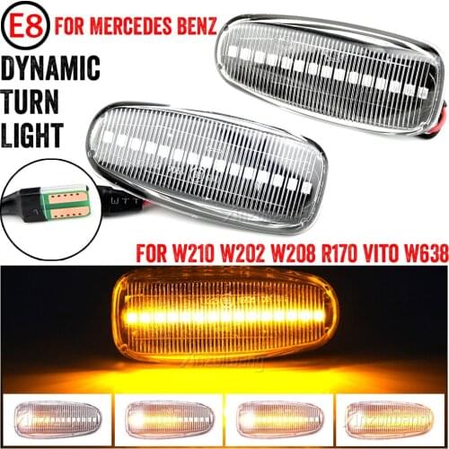 2 pieces For Mercedes-BENZ E-Class W210 C-Class W202 W208 Led Dynamic Side Marker Turn Signal Light Sequential Blinker Light