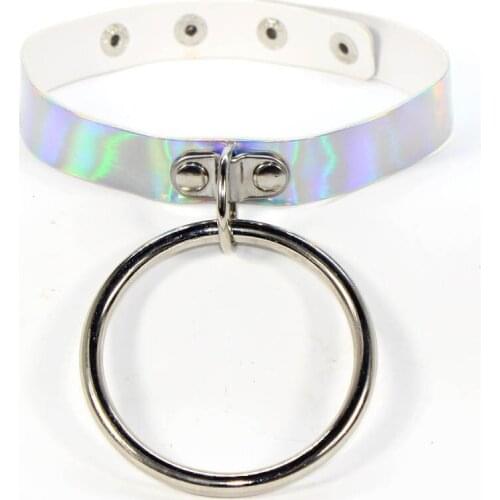 2020 Goth Fashion gothic Necklace Handmade Round Pendant Choker Light Necklaces Punk Leather Collar Chocker Necklace