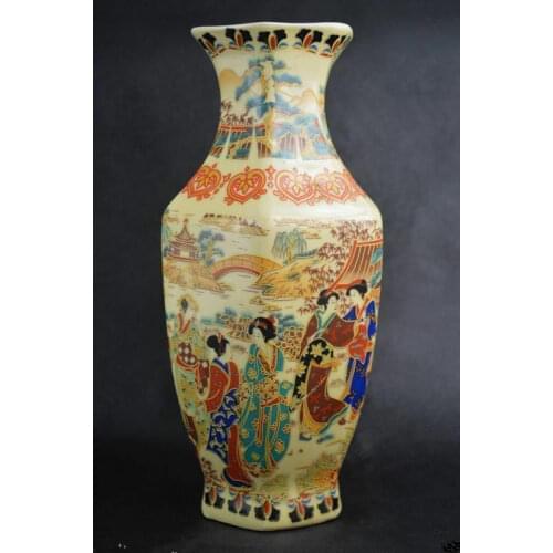 23 cm * / collectible chinese Famille Rose porcelain Hand Painting Belle vase