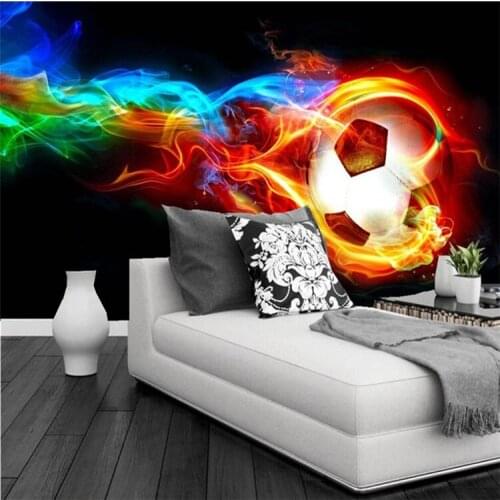 3D photo wall painting cool flame football wallpaper personalized custom living room bedroom home decoration design