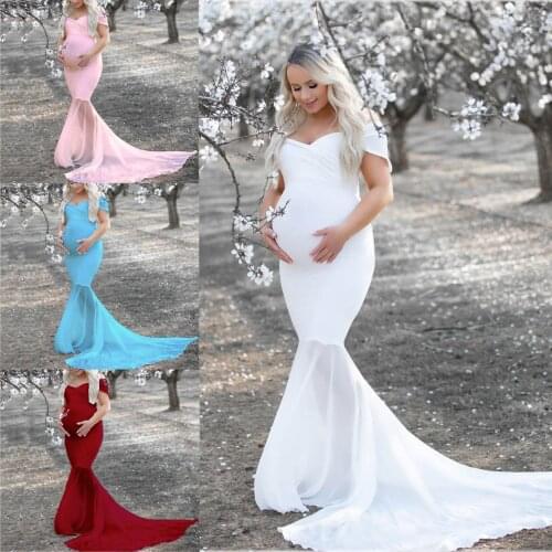 4# Maternity Dresses Women Pregnants Chiffon Splicing Photography Props Trapless Long Womens Dress For Pregnant Women Платье