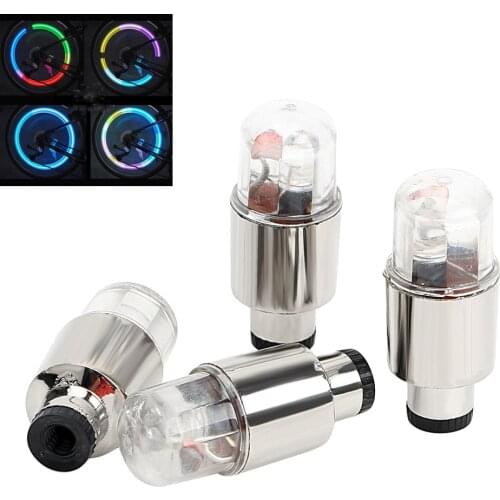 4PCS LED Auto Car Wheel Light Car Wheel Tyre Tire Valve Stem Cap Light Lamp Bulb Decoration With Batteries For Bike Motocycle