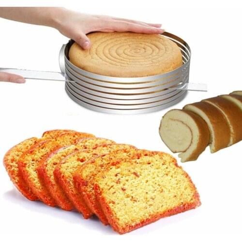 9-12inch Ring Stainless Steel Adjustable Layer Cake Slicer Kit Mousse Mould Slicing Cake Setting Ring DIY Bakeware Cake Tools