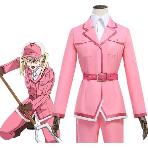 Anime Hataraku Saibou Cosplay Costume Cells At Work Eosinophils Sweet Pink Full Sets Uniform for Women Cosplay Costumes