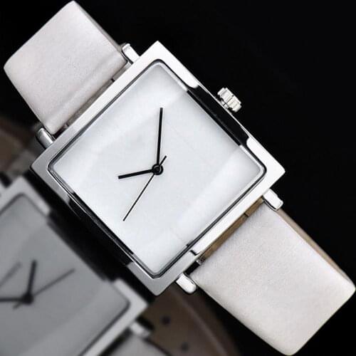 Watch No Numbers Style Comfortable to Wear Faux Leather Quartz Wrist Watch for Women