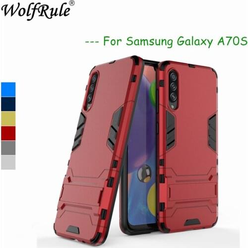 Case For Samsung Galaxy A70S Cover Soft Rubber + Plastic Kickstand Case For Samsung Galaxy A70S Case Phone Shell SM-A707F 6.7"
