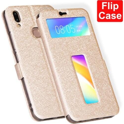 For vivo Z3x case 6.26" vivoZ3x PU leather shell front window back cover For vivo Z3x Z3 x phone cases Z3x Stand flip Case