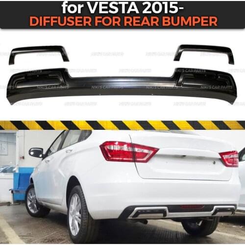 Diffuser for Lada Vesta 2015- pad of the rear bumper ABS plastic body kit aerodynamic decoration car styling tuning