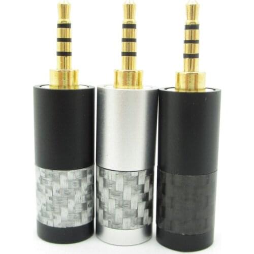DIY Replace Aluminum Alloy Carbon Fiber Shell 2.5mm Plug Connector Jack for earphone cable