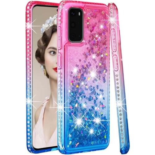For Samsung Galaxy S20 Ultra S10 Lite S9 S8 Plus S10e Luxury Gradient Glitter Quicksand Transparent Case Diamond TPU Phone Cover