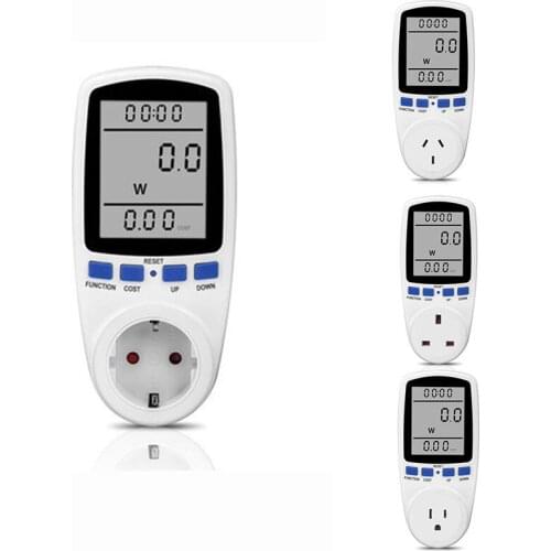 HLZS-AC Digital LCD Power Meter Power Meter Power Kwh Electric Energy Meter Measuring Socket Power Analyzer
