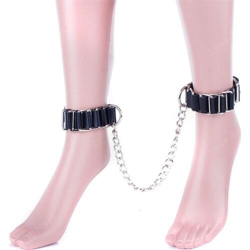 PU Leather Leg Cuffs Adult Games Cosplay Sex Slave Fetish Bondage Restraints Crazy Sex Game Ankle Cuffs Bdsm Sex Toy for Couples