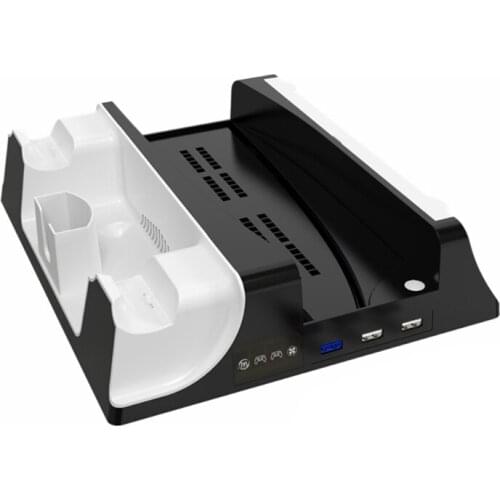 Multi-Function Charger Cooling Fan Base Game Disc Storage For PS5 Handle Base Charger Bracket Fan Holder