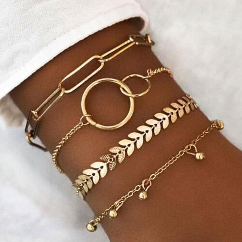 Fashion Bohemian Women Bracelets Multilayer Chain Tassel Pendant Bracelet Set Layered Bracelets Women Fashion Accessories
