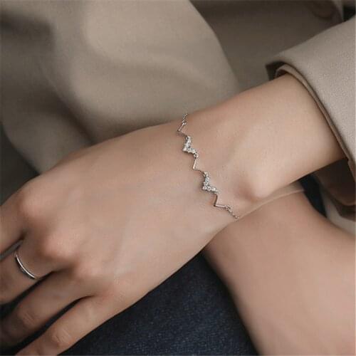 925 Sterling Silver Charm Bracelet for Women New Trendy Elegant Zircon Bracelet Couples Jewelry Party sl196