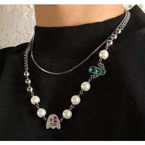 Male Necklace Ghost Expression OriginalEurope and America Fashionable Brand