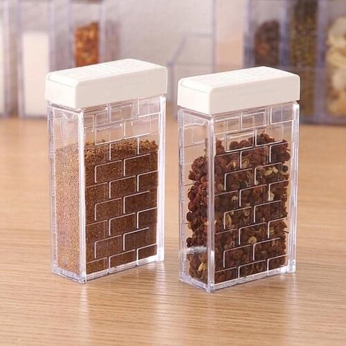Set Household Kitchen tools Seasoning Box Jar Transparent Salt Pepper Spice Sprayer Storage Container Kitchen Spice Cumin Bottle