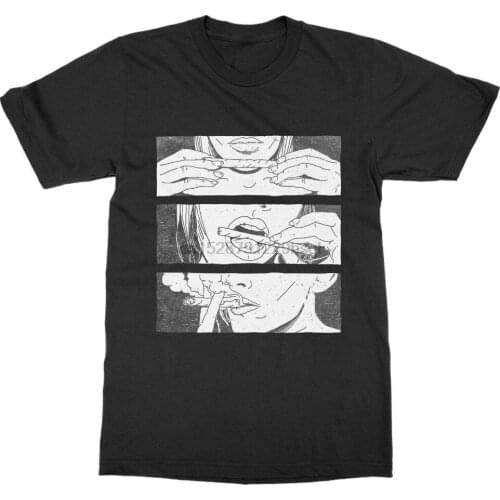 2019 New Arrival T-Shirt Roll Lick Smoke T-Shirt Weed Casual Cotton T Shirt