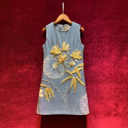 End New outfit high custom Chinese wind heavy nail bead show thin vest dress elegant temperament