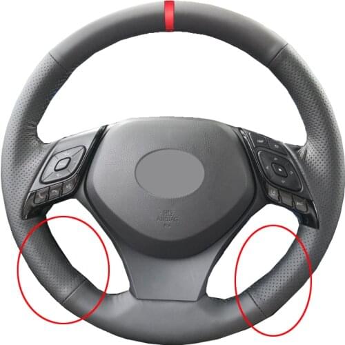 Hand Sewing Car Steering Wheel Wrap Funda Volante For Toyota C-HR CHR 2016 2017 2018 2019 2020 Auto Braid on the Steering wheel
