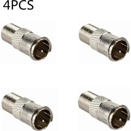 4PCS F Type Quick Plug RF Coax Coaxial Cable Adapter Connector - Male To Female M/F Simple Connection Plug And Play Good Signal