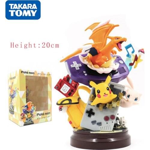 Pokemon Anime Character Hand-made Kawaii Pikachu Charizard Mewtwo Game Movable Model Figurine Child Toy Birthday Gift