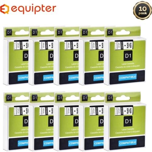 10pcs 45013 Black on white compatible for dymo D1 12mm label printer 45013 laminated label tapes for LM 160 280 label maker