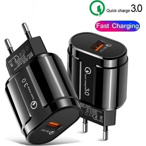 For Samsung Huawei Xiaomi 9 QC 3.0 USB Charger Dual USB Wall Charger Mobile Phone Charger Quick Charge 3.0 Fast Charging Adapter