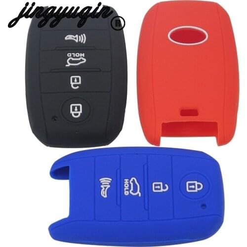 Jingyuqin 4 Buttons Silicone Key Cover FOB For KIA Cerato Forte Sorento Sedona 2014 2015 2016 Optima Sportage