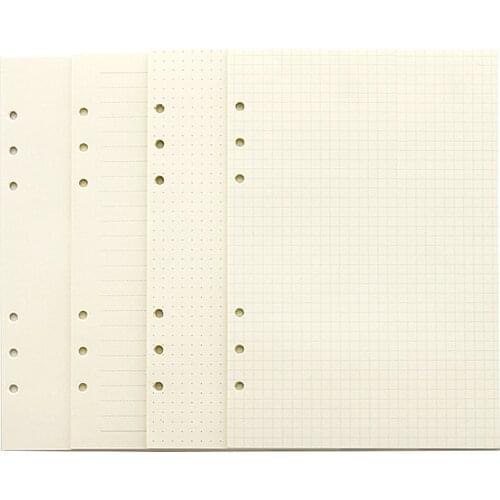 Notebook A6 A5 Refill 80 sheets Inner paper pages Normal Paper Line Grid Blank Dot included