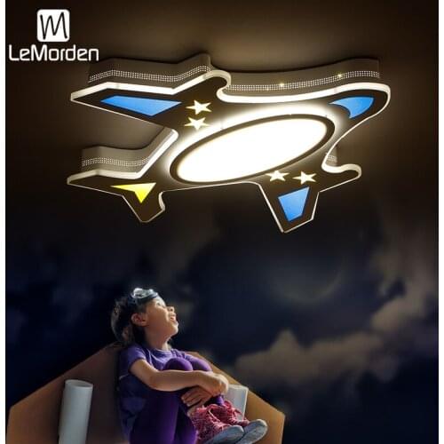 Modern led chandeliers light airplane blue yellow lights for children room kids baby boys lighting Bedroom home chandelier lamp