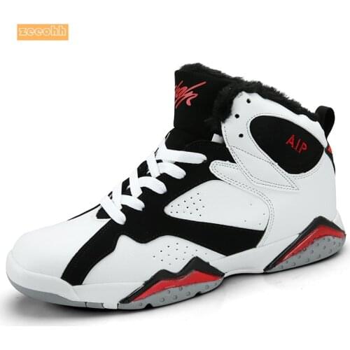 Unisex Sports Men Autumn Winter Warm Plush Basketball Shoes High Top Basket Boots Men Ankle Boots Athletic Basketball Sneakers