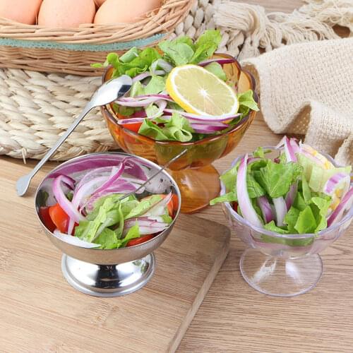 Stainless Steel Salad Cup Ice Cream Bowl Dessert Fruit Snack Candy Cup Restaurant Kitchen Tableware fruit plate snack dish KTV