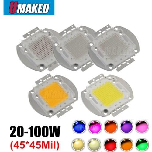 High Power LED 45mil Epistar Chip Warm Pure Cold White Lighting Beads 20W 30W 50W 100W Integrated Matrix Bulb COB Lamp
