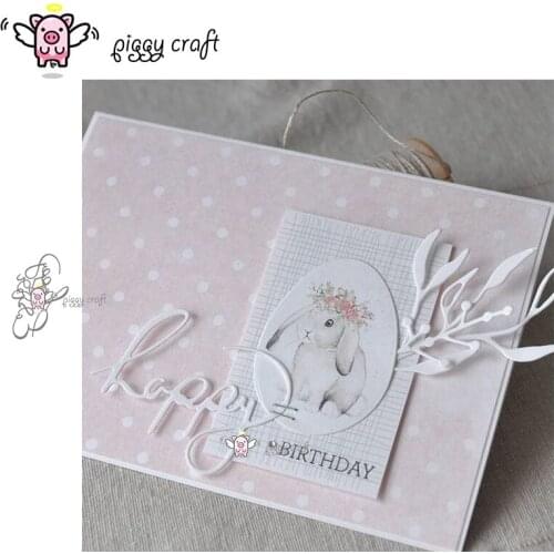 Piggy Craft metal cutting dies cut die mold Happy Easter letters Scrapbook paper craft album card punch knife art cutter die