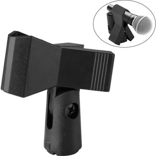 Universal Microphone Clip Clamp Brackets 1/4 Inch Condenser Microphone Clip Black Live Tripod Stand Holder Accessories Parts