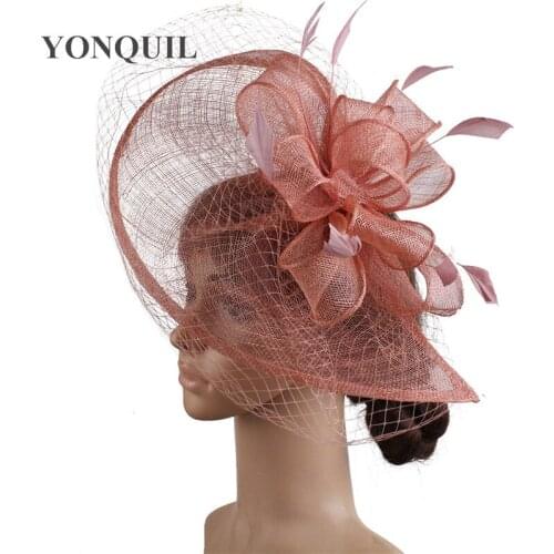Net Loops Fascinator Veils Hat hairbands Fashion Women Black Fancy Party Cocktail Mesh Hairclips Accessories Wedding Hat SYF305