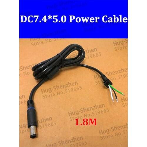 High quality 10pcs/lot DC power cable DC7.4*5.0 with pin and lamp adapter cable for dell laptop