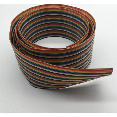 1M 2M 3M 4M 5M 10M 40pin Dupont Wire Flat Color Rainbow Ribbon Cable Wire 1.17mm