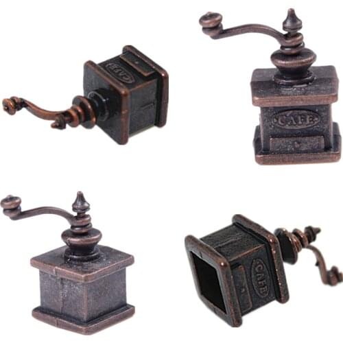 1 PC Coffee Grinder 1/12 Dollhouse Miniature Kitchen Vintage Coffee Grinder For Doll Gift