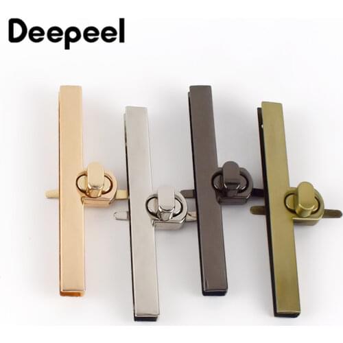 10pcs Deepeel Zinc Alloy Rectangle Lock Clasp Bag Handbag Closure Twist Turn Locks Snaps Purse Buckles DIY Luggage Accessories