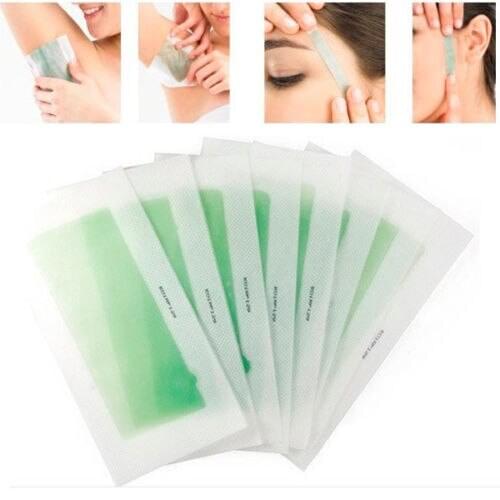 10PCS Hair Removal Double Side Cold Wax Strips Paper For Leg Body Facial Hair for man and woman