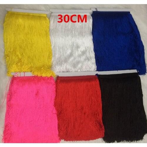 10 yard/lot Hot Sale 30CM Long Polyester Tassel African Lace Fringe Trim For Sew Latin Dress Garment Accessories Ribbon